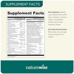 Illustration of NatureWise multivitamin organic fruit blend with whole-food ingredients