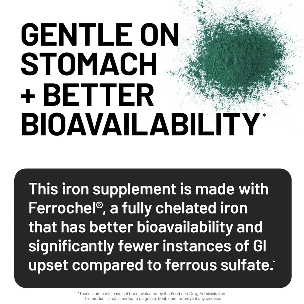 NatureWise Vitamin C boosts iron absorption for better uptake.