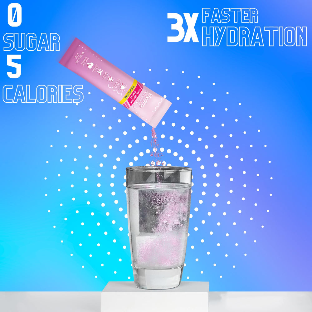 NatureWorks HydroMATE sachet opened for party recovery hydration on the go