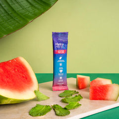 NatureWorks HydroMATE electrolyte packets show vitamin C and caffeine boosts.