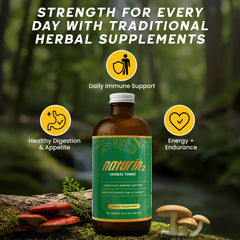 NATURIN2 immune-support blend jar label close-up illustrating resilience and balance.