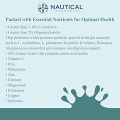 Nautical Elements Colostrum Powder unflavored powder ideal for smoothies.