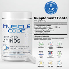 NAUTILUS Muscle Code capsules pour action shows rapid-absorb EAAs for faster recovery