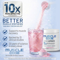 NAUTILUS Muscle Code label showing essential amino acids and ingredients for recovery