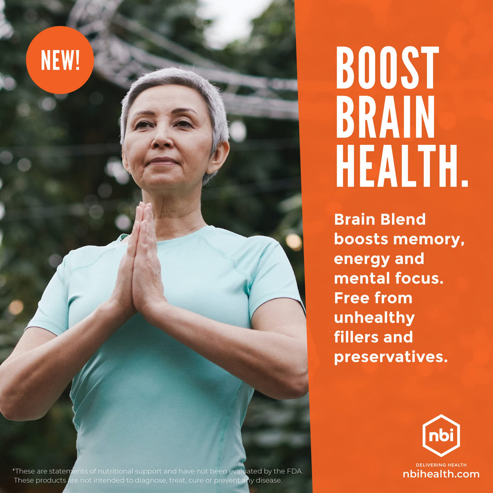 Capsules poured from NBI Brain Blend bottle ready to take