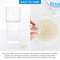 NBI Osteo-K packaging display emphasizes USA-made, research-backed formula.