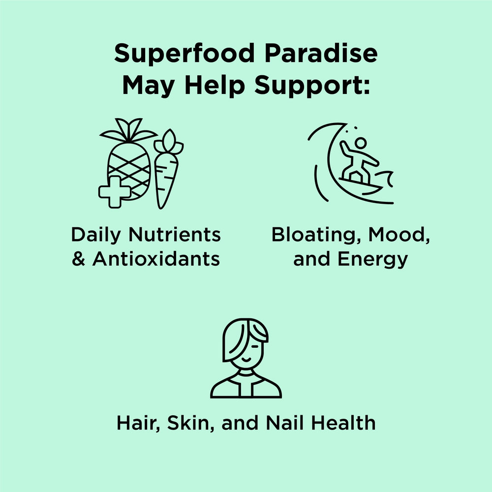 nbpure Earthy Andy Paradise digestive scoop highlights blend for easier digestion.