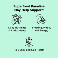 nbpure Earthy Andy Paradise digestive scoop highlights blend for easier digestion.