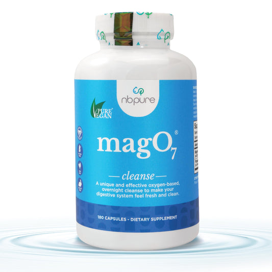 nbpure MagO7 bottle and label depicting natural colon cleanse support for daily wellness.