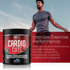 NDS Nutrition Cardio Cuts 4.0 grape gusher bottle label with ingredients