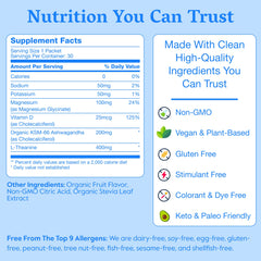 Nectar Calm non-GMO label closeup confirms clean ingredients for mindful hydration