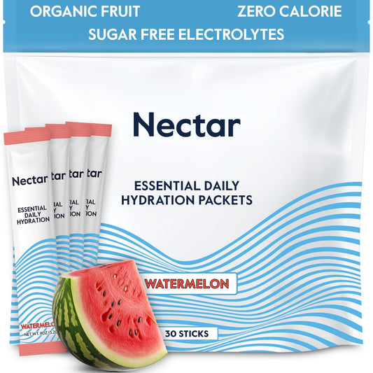 Nectar hydration packets watermelon bottle pour for quick electrolyte replenishment on the go