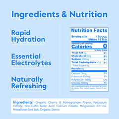 Nectar Electrolytes Powder Cherry Pom scoop—convenient serving for quick hydration.