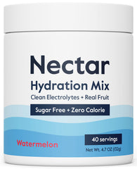 Nectar sugar-free electrolytes watermelon tub pour for quick hydration after workouts.