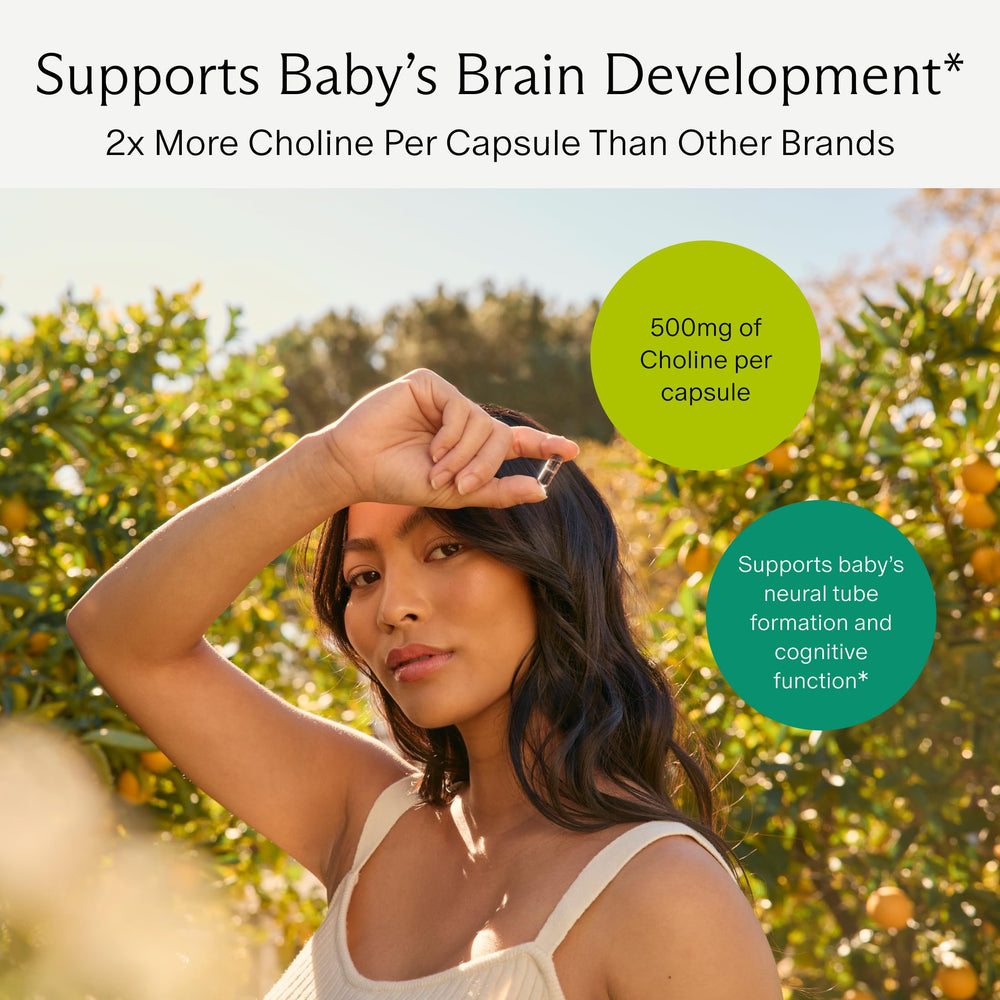 Needed Prenatal Choline+ label highlights third-party testing and purity.