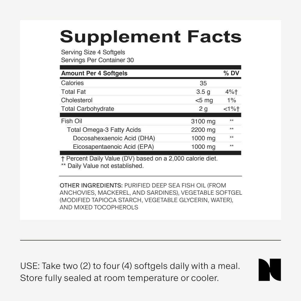 Needed Prenatal Omega-3 bottle pour close-up demonstrates non-GMO, allergy-conscious formulation.
