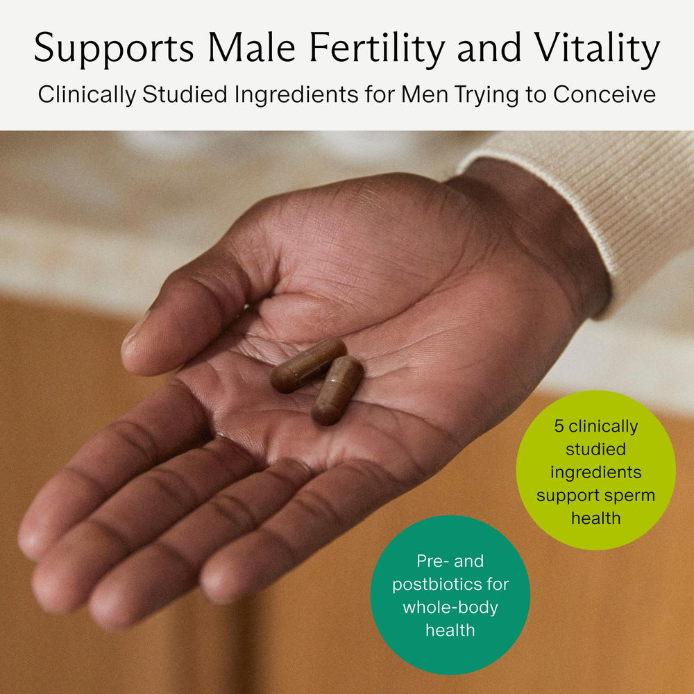 Needed Sperm Support bottle-back-label reveals dosage and purity information.