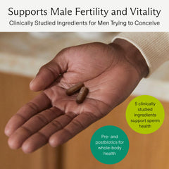 Needed Sperm Support bottle-back-label reveals dosage and purity information.