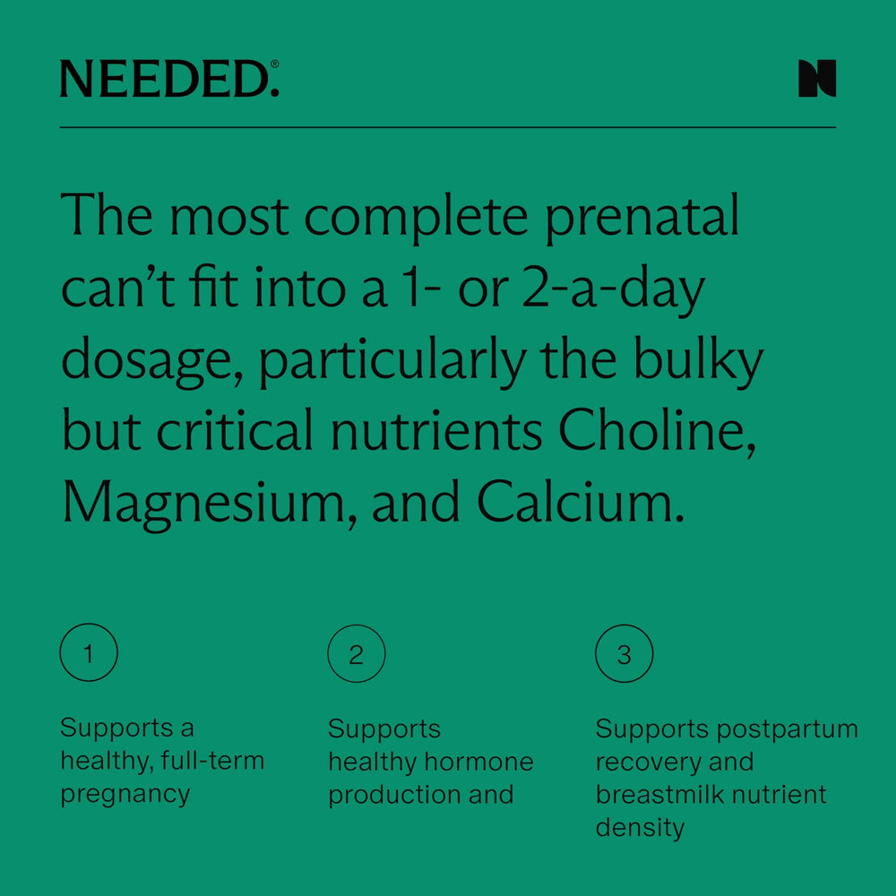 Needed Women’s Multivitamin label shows vitamin and mineral content