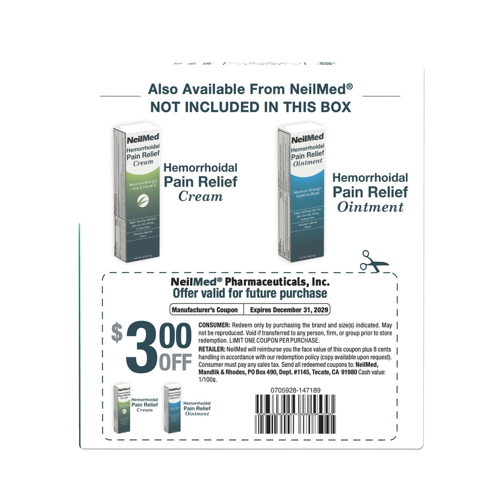 NeilMed glycerin suppositories 120 count emphasizes value and long use.