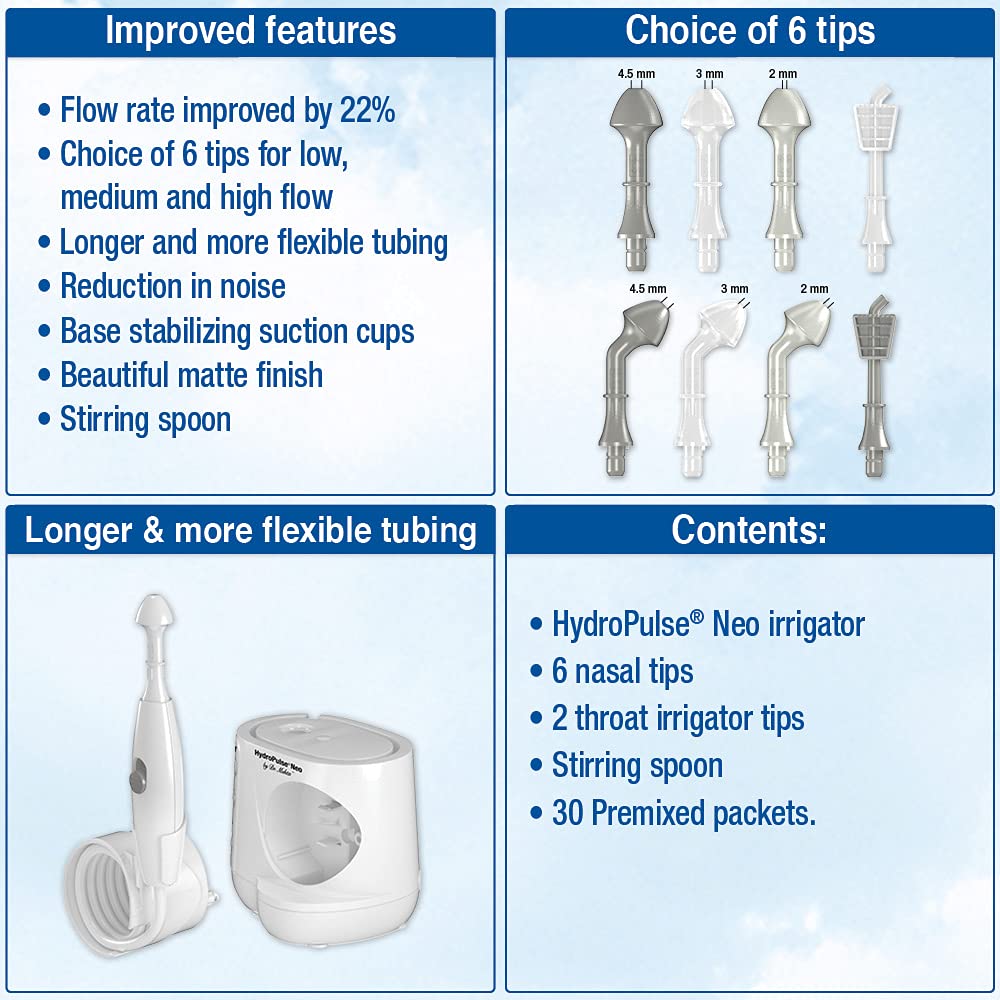NeilMed HydroPulse Neo sinus tip low flow for gentle cleansing