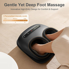 Nekteck foot massager 360° air compression in action promotes circulation.