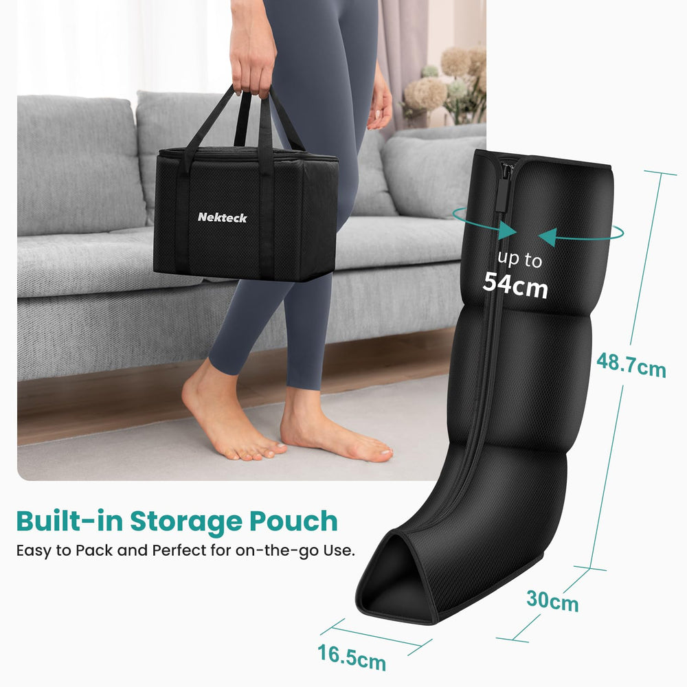 Nekteck leg massager adjustable intensity covers gentle to strong options