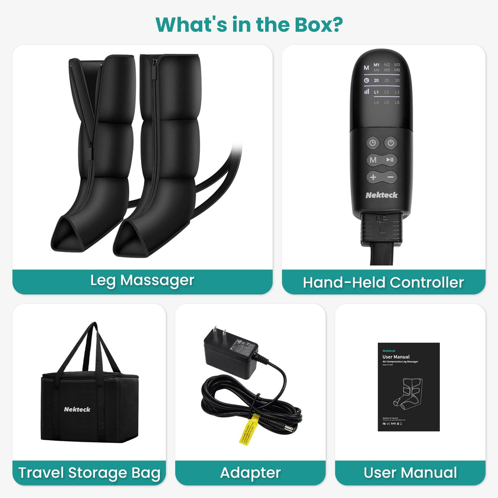 Nekteck leg massager gift-ready packaging highlights thoughtful gift idea