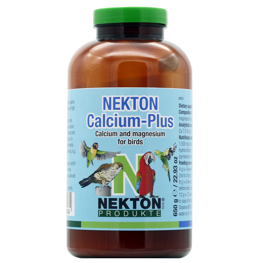 Nekton Calcium-Plus for birds bottle front, ideal during breeding and stress periods.
