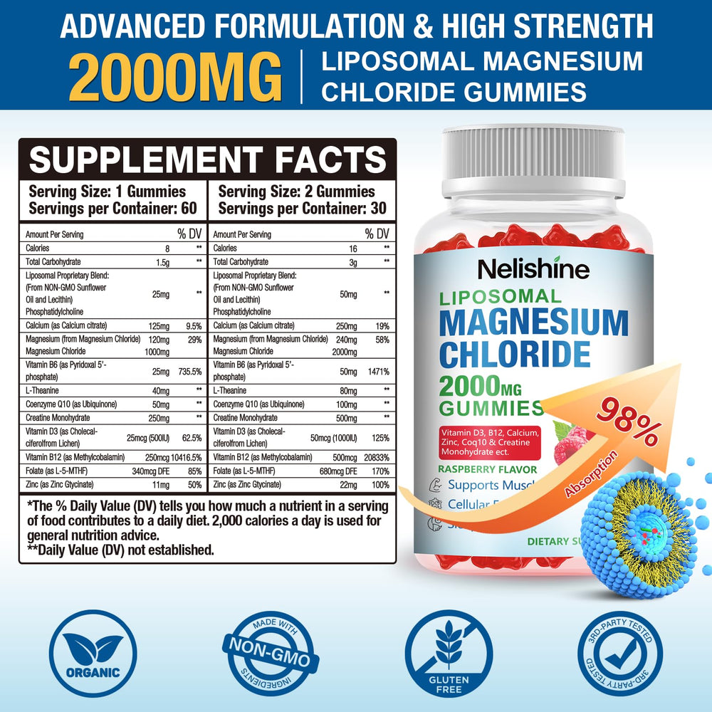 Nelishine gummies bottle back with ingredients for immune support