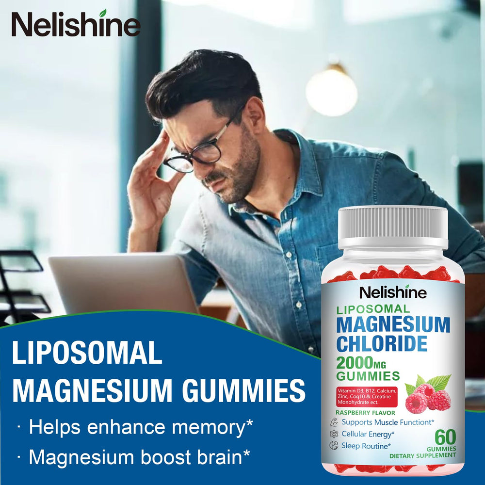 Nelishine liposomal magnesium gummies two-pack display for easy supplementation