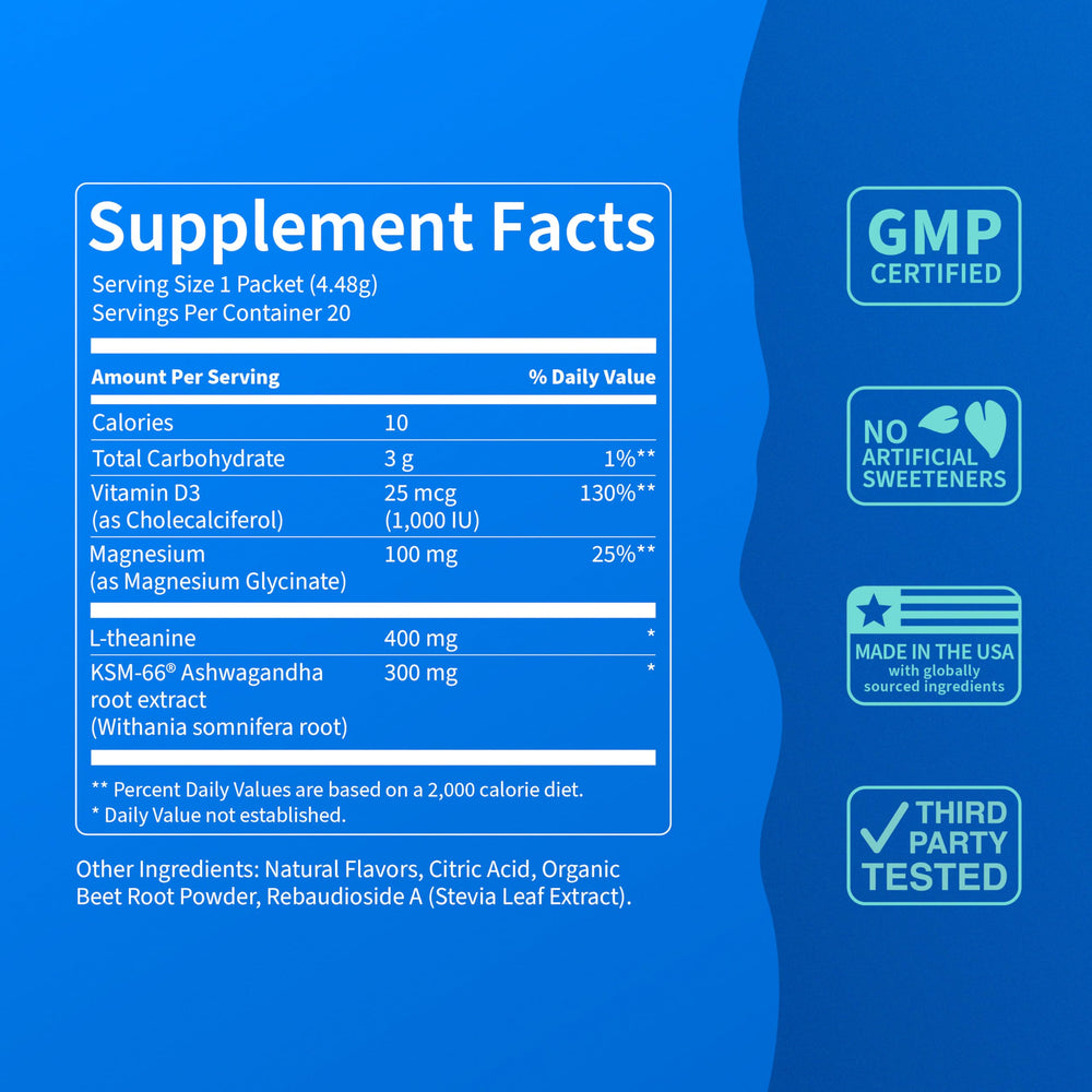 Nello SuperCalm magnesium glycinate formula image for restful evenings.