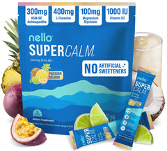Nello Supercalm raspberry lemonade packet ready to mix for on-the-go calm