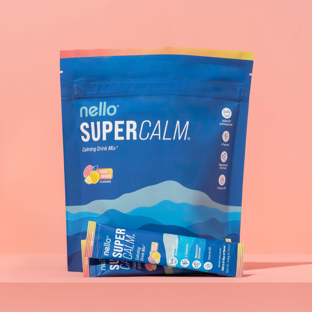 Nello Supercalm yuzu guava flavor visual with bright citrus notes