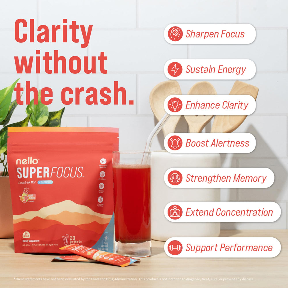 Alpha-GPC and Lion's Mane illustration highlights premium nootropic ingredients for clarity.