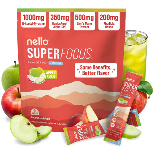 Nello Superfocus Apple Rush pack front promotes on-the-go focus.