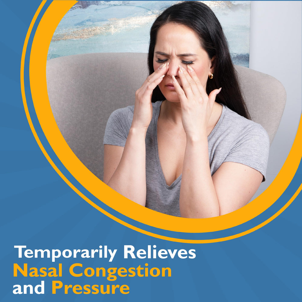 Neo-Synephrine nasal spray in use for congestion relief