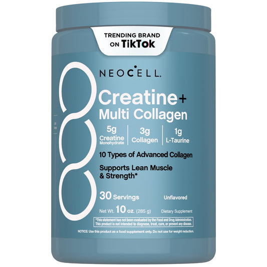 NeoCell Creatine Monohydrate bottle pour supports lean muscle during workouts.