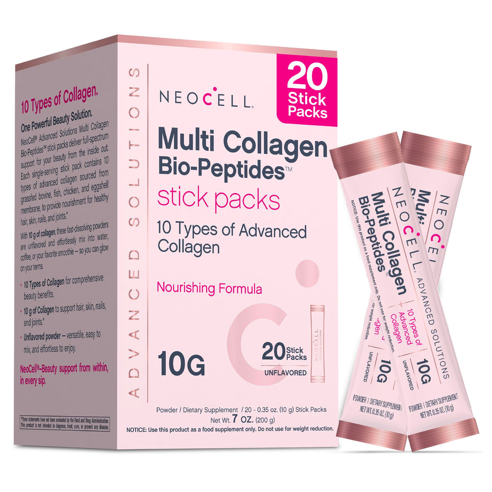 NeoCell Multi Collagen stick-pack front view for on-the-go routine