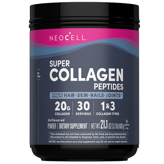 NeoCell Super Collagen Peptides bottle front view for daily skin and joint care
