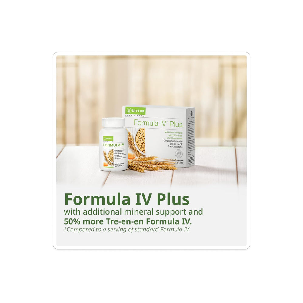 NeoLife Formula IV Plus Softgel 60 packets in bottle simplify planning.