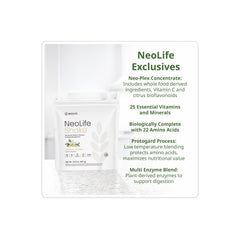 NeoLifeShake blended shake in glass displaying creamy texture and richness