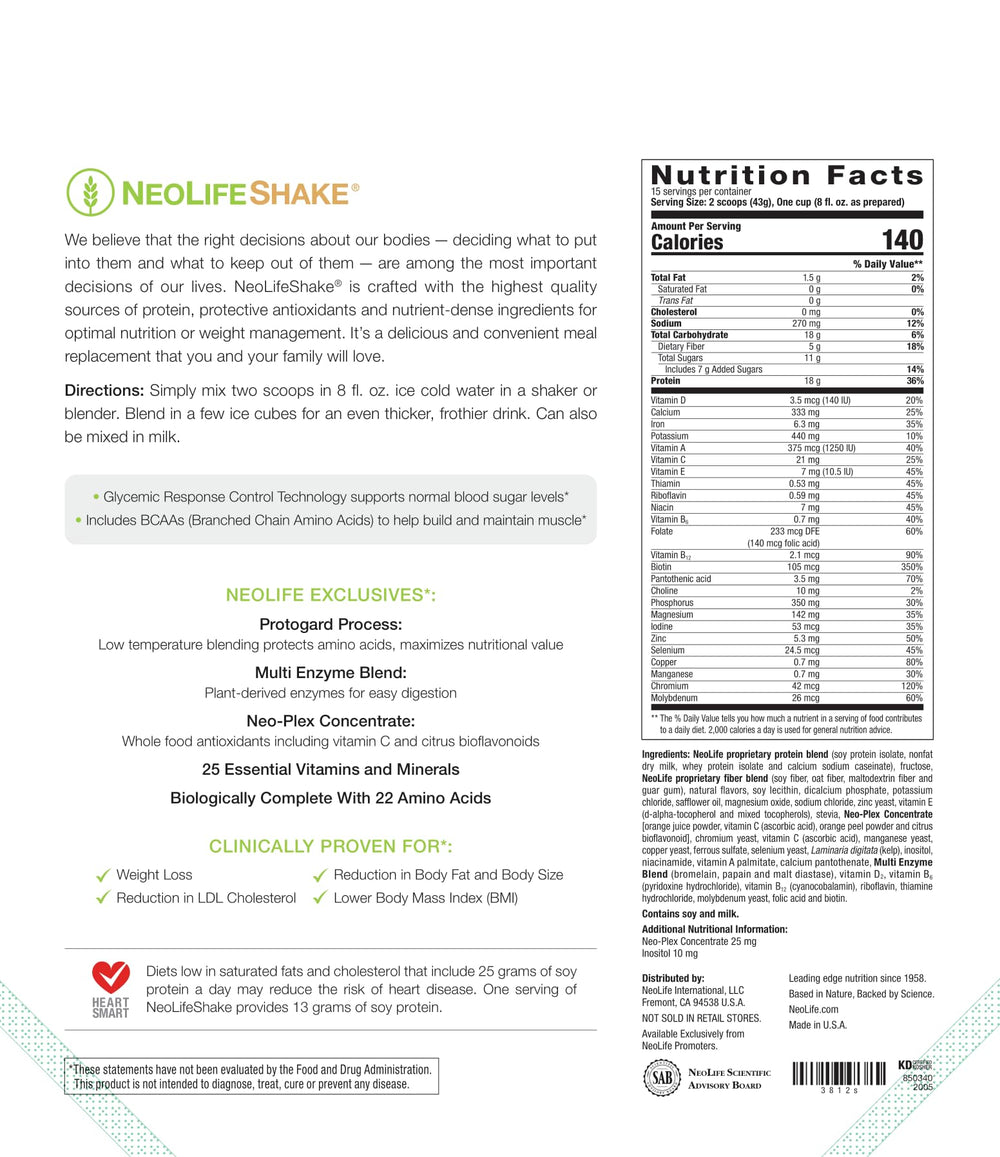 NeoLifeShake vanilla milk pour for a quick, satisfying meal