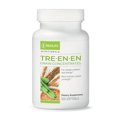NeoLife TRE-en-en softgel bottle on white surface for easy daily nutrition