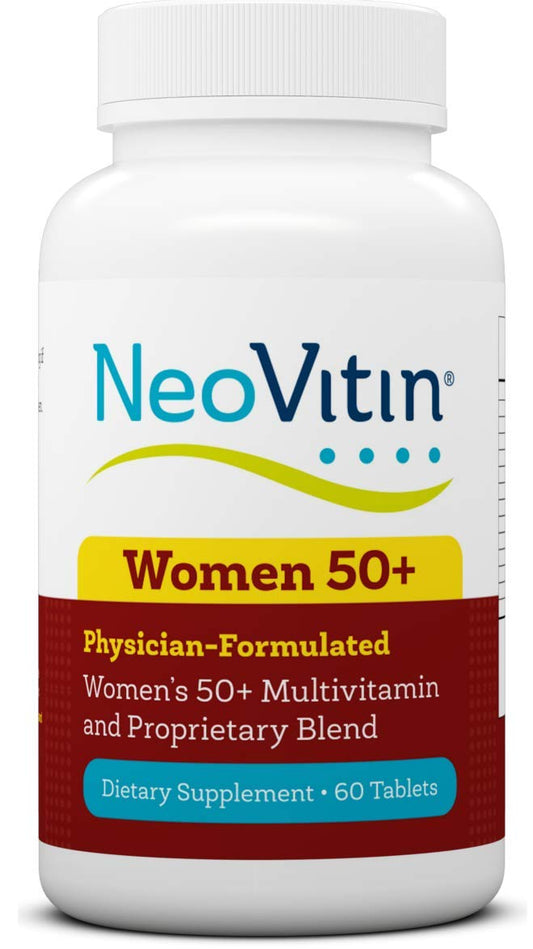 NeoVitin Women 50+ bottle front showing the product and label for daily nutrition