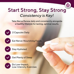NERVE RENEW daily-use scene with capsules and water