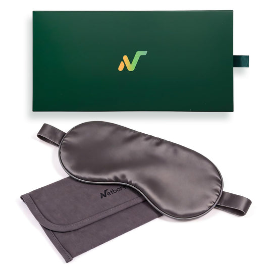Netbors sleep mask with 100% Mulberry Silk—ultra-soft and breathable.