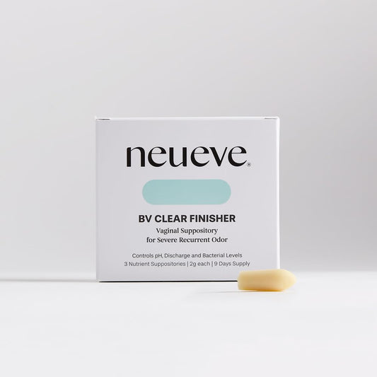 NeuEve BV Clear Finisher pack displayed for at-home maintenance and recurrence support