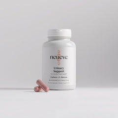 NeuEve Urinary Support bottle with cranberry and D‑Mannose capsules for daily use.