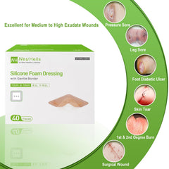 NEUHEILS absorptive foam pad stays soft while locking exudate for comfort.